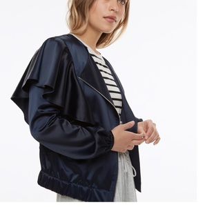 k/lab Asymmetrical Satin Jacket